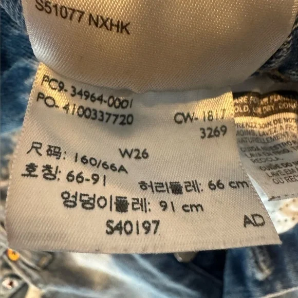 Levi's Wedgie Straight Leg Raw Hem Cropped Rough Tide Jeans Women’s size 26 - Picture 13 of 16